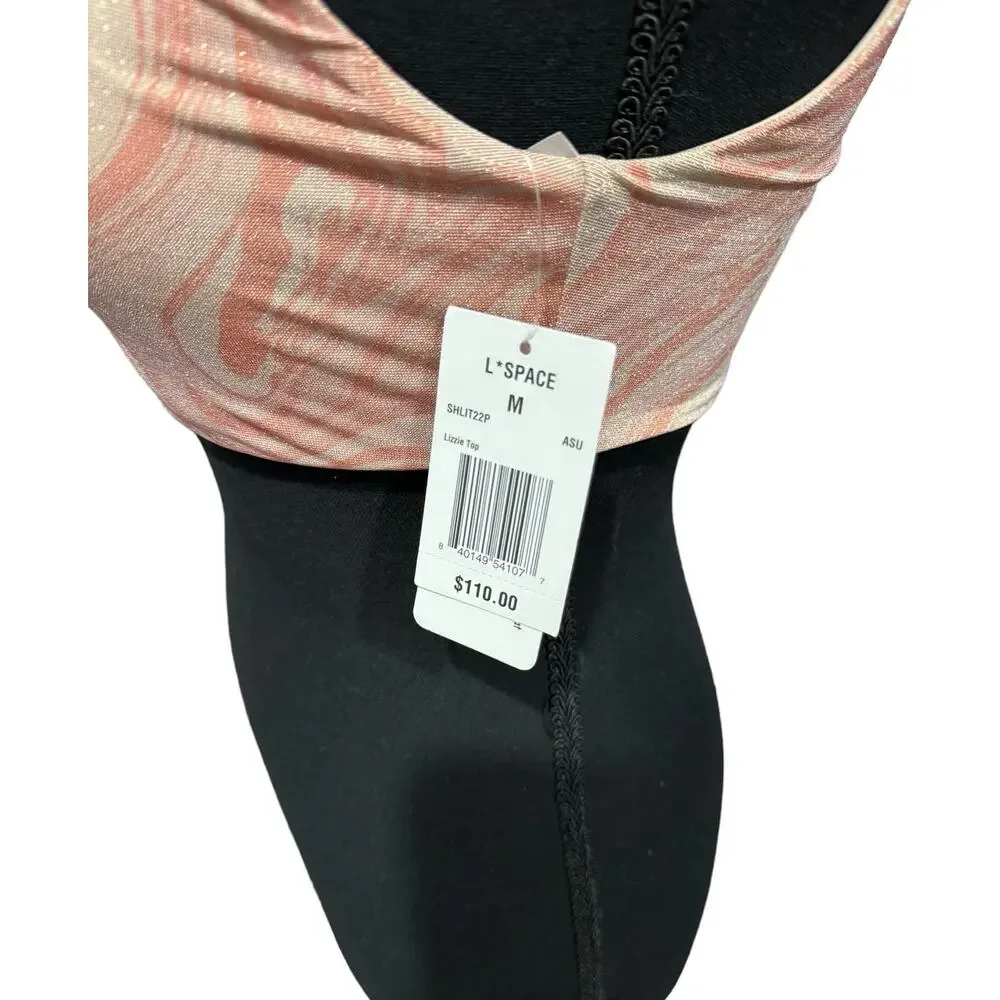 NWT! L*Space Shimmer All Swirled Up Lizzie Bikini Top - Size Medium